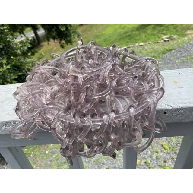 Rare Fine Antique 19th C. Victorian Free Blown Glass Whimsy Hanging Chain Basket For Sale - Image 11 of 18