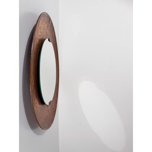 1950s Mid-Century Modern Italian Sculptural Copper Mirror by Angelo Bragali, 1950s For Sale - Image 5 of 18