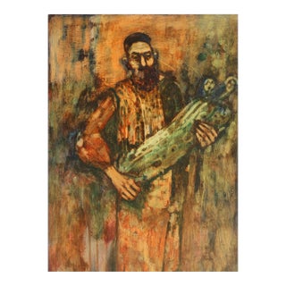 Donald Roy Purdy, Rabbi 3, Oil on Masonite For Sale