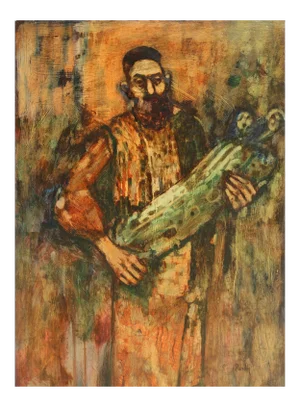 Donald Roy Purdy, Rabbi 3, Oil on Masonite