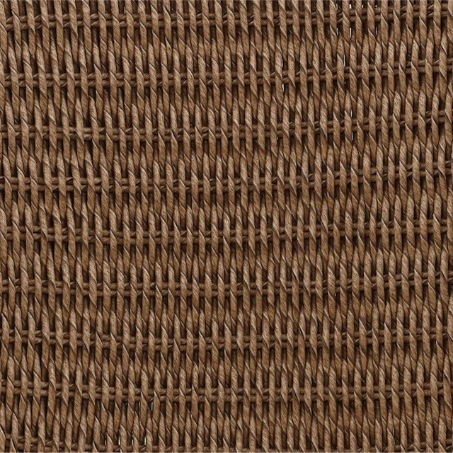 Modern Brown Faux Wicker & Teak Outdoor Arm Chair For Sale In Los Angeles - Image 6 of 7