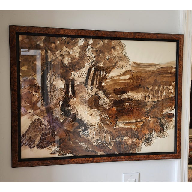 Add a sophisticated touch of Mid-Century modernism to your space with this captivating original landscape painting by...