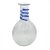 Blenko Clear Crackle Decanter #9432 Clear Crystal With Electric Blue Spiral Ribbing C 2007 For Sale