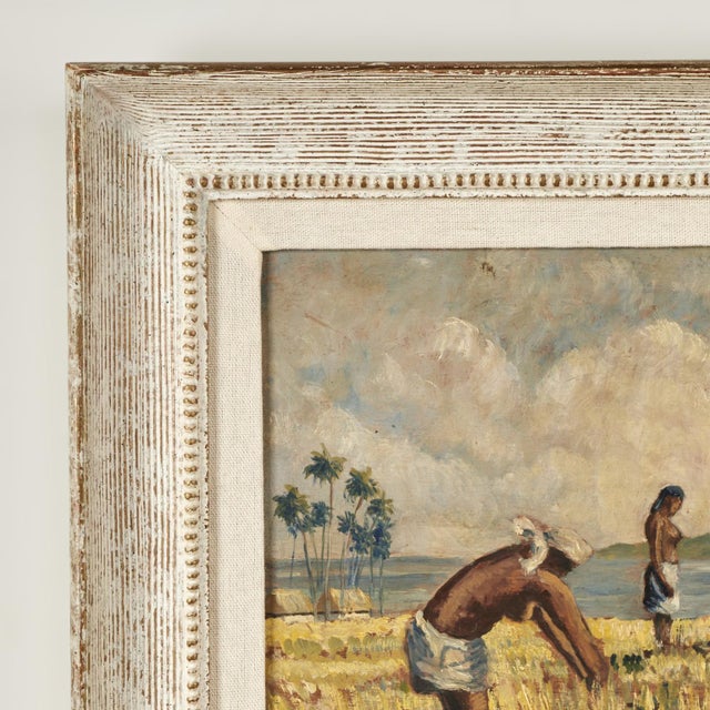 Pair of Tropical Haitian Paintings of Haitians at Work by Werner Jaegerhuber For Sale - Image 11 of 18