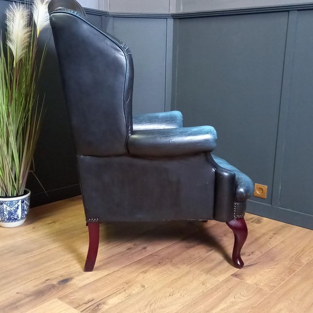 Chesterfield Barrelback Blue Club Chair, 1970s For Sale - Image 3 of 18