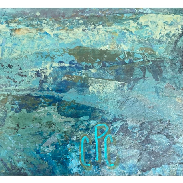 Small Abstract Seascape. Original Painting Acrylic on Board For Sale - Image 11 of 12