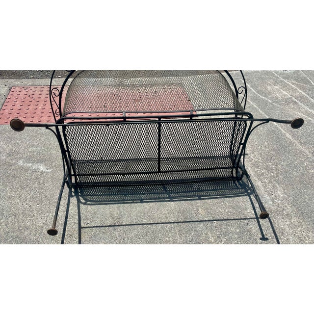 Mid 20th Century Woodard Grapevine Barrel Back Wrought Iron Bench Loveseat Grape Pattern For Sale - Image 11 of 12