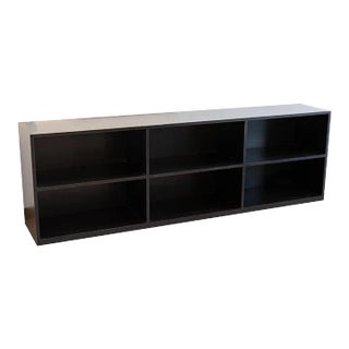 Late 20th Century Post Modern Black Wood Modular Shelving Storage Unit For Sale