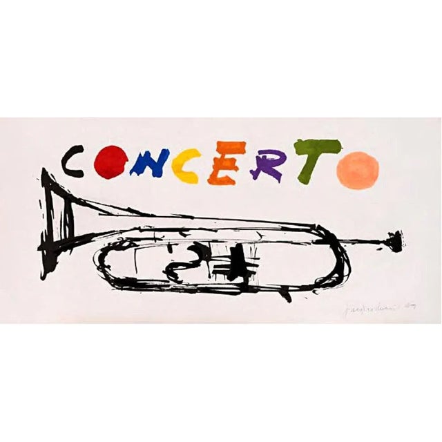 Modern Giuseppe Chiari, Trumpet, 1989, Screen Print For Sale - Image 3 of 3