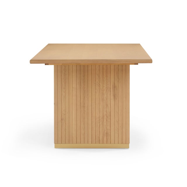 Transitional Chelsea 96" Oak Wood Rectangular Dining Table For Sale - Image 3 of 7