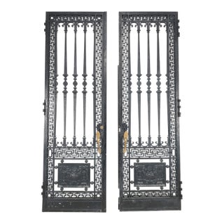 Antique French Wrought Iron Entry Doors 64.5 X 104 In. For Sale