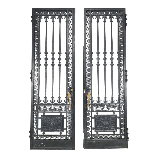 Antique French Wrought Iron Entry Doors 64.5 X 104 In. For Sale