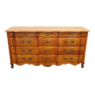 Classic John Widdicomb French Triple Dresser in Solid Cherry For Sale