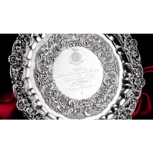 Georgian Sterling Silver Tray with Military Lieutenant Interest by James Fray, 1833 For Sale - Image 16 of 18