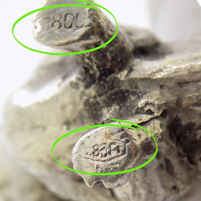 Vintage Italian Handmade Genuine Silver Large Dachshund Dog Detailed Figurine For Sale - Image 9 of 10