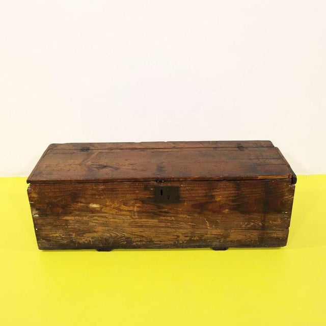 Rectangular Wooden Chest with Numbered Metal Lock For Sale - Image 14 of 14