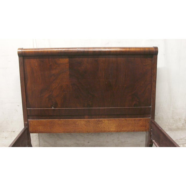 Contemporary Mid 20th Century Solid Walnut Full Size Bed Frame Set For Sale - Image 3 of 7