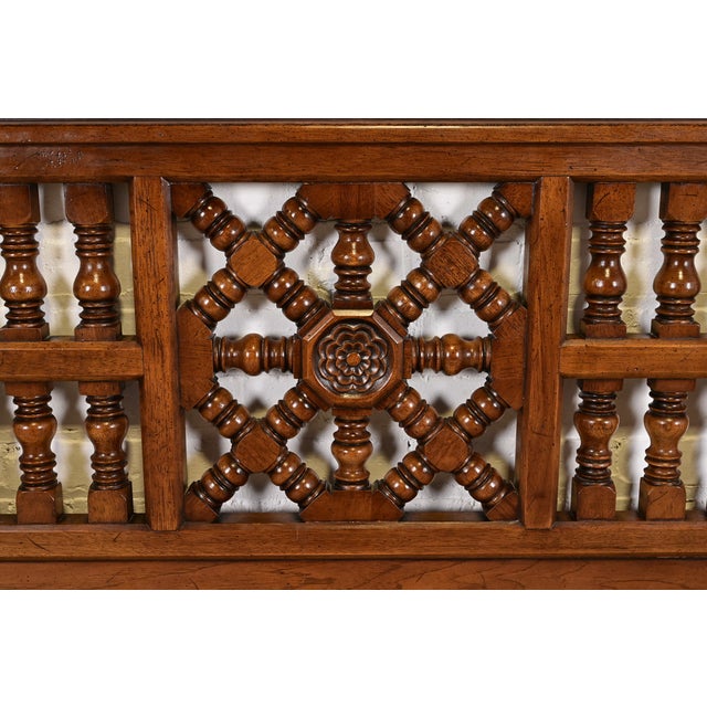 Henredon Spanish Colonial Carved Walnut King Size Headboard, Circa 1960s For Sale In South Bend - Image 6 of 9