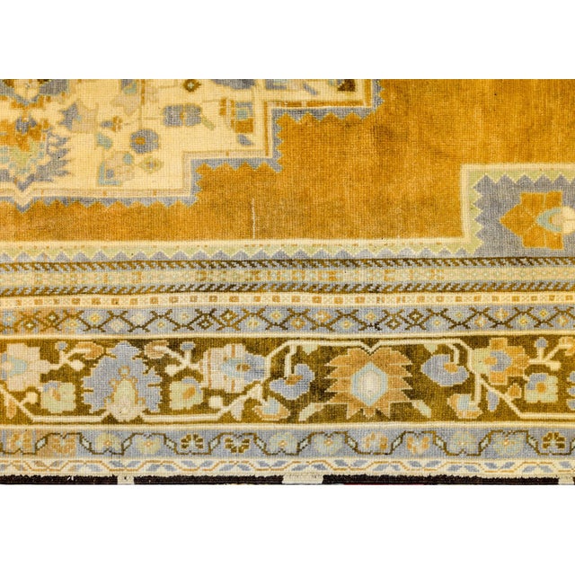 1930s Wonderful Vintage Turkish Oushak Rug For Sale - Image 5 of 6