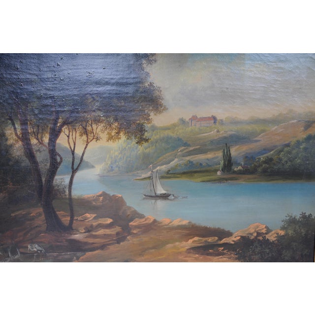 Romantic Artist, River Landscape, 19th Century, Oil Painting, Framed For Sale - Image 10 of 18