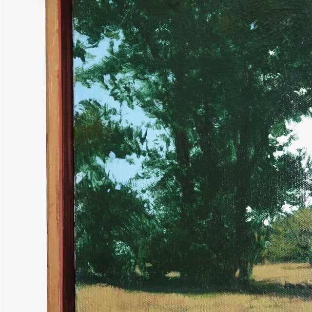 Mid-Century Modern Late 20th Century Original Impressionist Oil Painting by William Rabon of Oklahoma Pastoral Landscape Scene Framed Mid-Century For Sale - Image 3 of 15