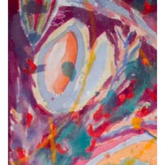 Raspberry Red "Malibu", 2008. Abstract, Figurative Landscape. Oil Painting on Canvas by Joe Ginsberg. 91" W X 31" H. Raspberry/Cobalt, Accents of Orange and Blush. For Sale - Image 8 of 11