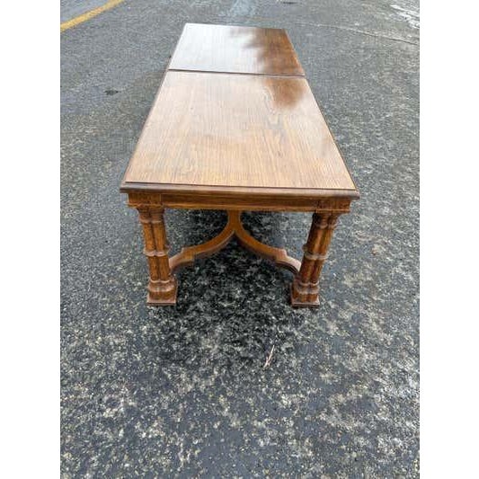 Brown Late 20th Century Drexel GuildHall Pair of Walnut Rectangular Tables, Modern Style For Sale - Image 8 of 12