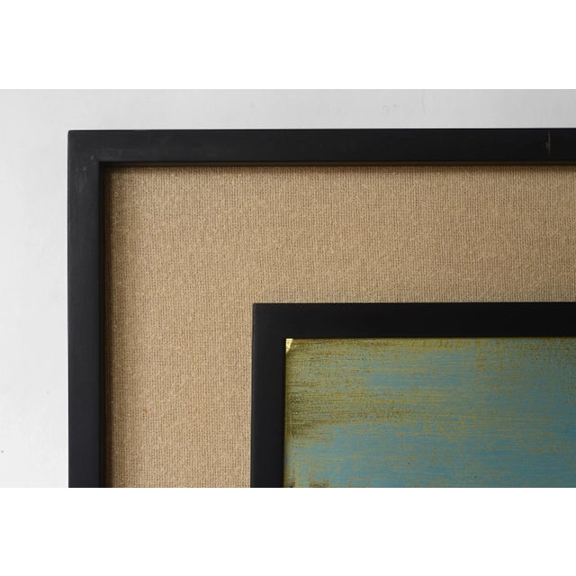 Mid Century Cityscape and Seascape Painting on Metal, Signed and Framed For Sale - Image 10 of 13