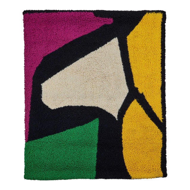 Hand Knotted Color Block Wall Hanging Tapestry For Sale