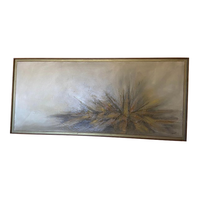 1970s Abstract Expressionist Oil Painting Signed Barlett, Framed For Sale