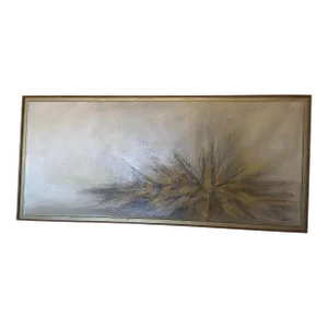 1970s Abstract Expressionist Oil Painting Signed Barlett, Framed