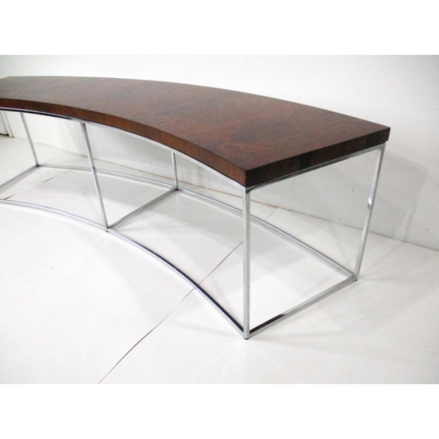 Brown Milo Baughman Rosewood Chrome Sofa Table for Thayer Coggin For Sale - Image 8 of 11