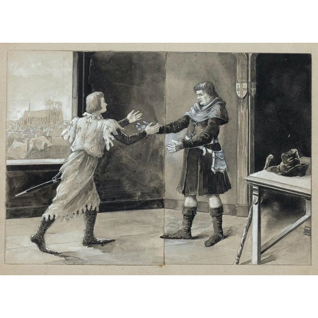 Study for Scenography - Original Tempera on Cardboard - 20th Century 20th Century For Sale - Image 3 of 3