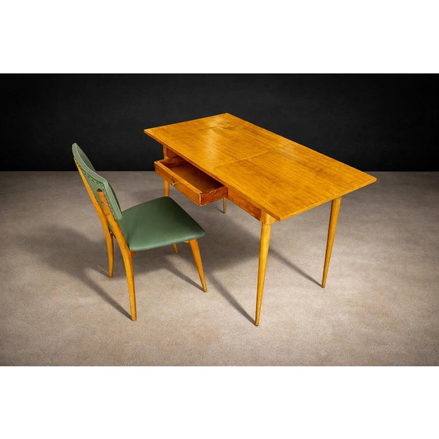 Console With Drawer and Chair in Hardwood, Unknown, 1950s For Sale - Image 13 of 15