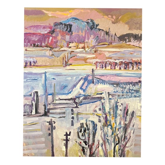Jean Krille, Landscape 146, 1986, Oil on Masonite For Sale