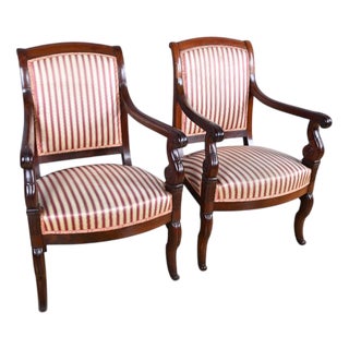 Restoration Mahogany Armchairs, Early 19th Century, Set of 2 For Sale
