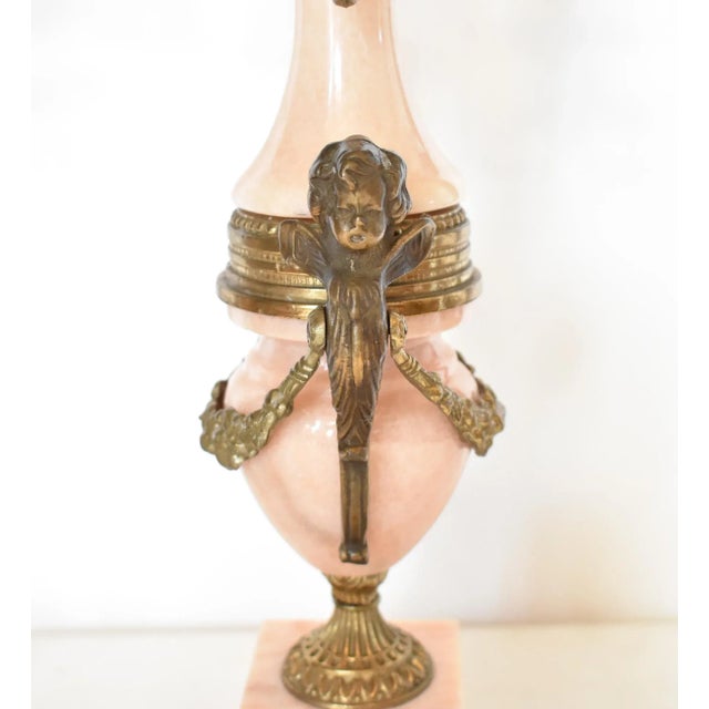 Italian Empire Brevettato Pink Marble & Ormolu Candelabra - a Pair For Sale - Image 4 of 10