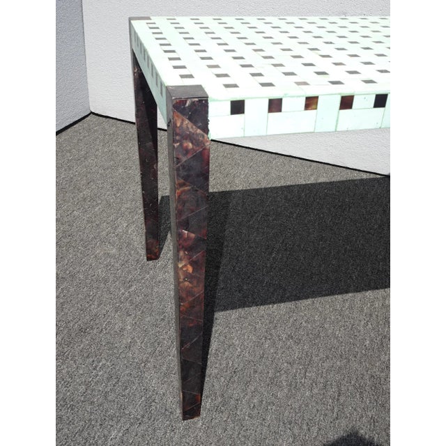 Wood Designer Carlo Pessina Stone and Mother of Pearl Coffee Table For Sale - Image 7 of 12