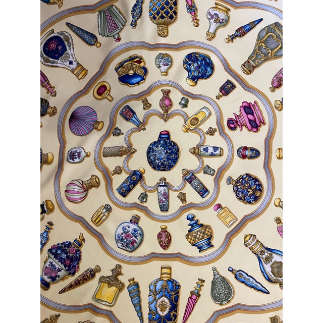 HERMÈS FLACONS Silk scarf 1988 designed by Baschet Catherine For Sale In New York - Image 6 of 10