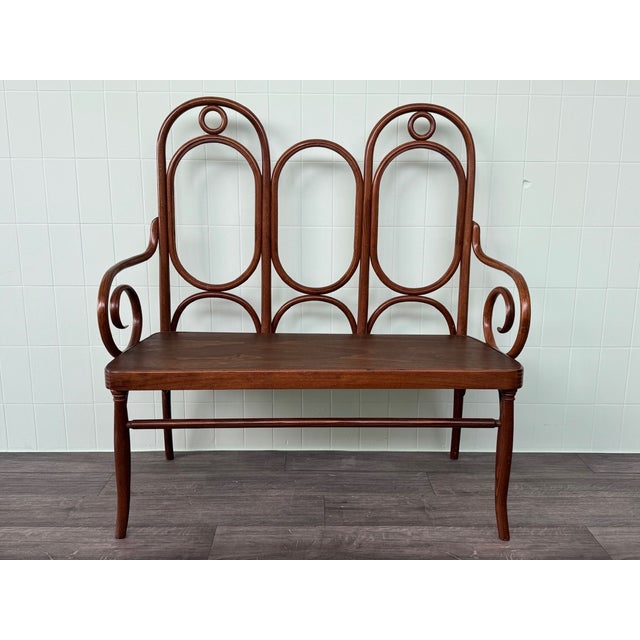 Vintage Italian Bench in Beech, 1970s For Sale - Image 12 of 12