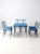 A vintage folding dinette set combining an early Swayder Bros. Samsonite table with six matching Leg-O-Matic chairs in...