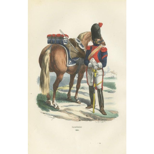 Mid 19th Century After Horace Vernet, Napoleonic Carabinier, 1843, Paper For Sale - Image 5 of 10