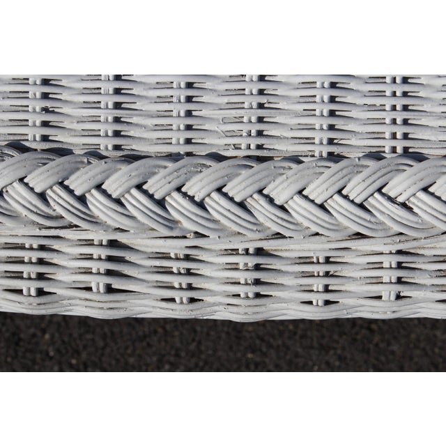 Henry Link Wicker Rattan Coffee Table With a Glass Top For Sale - Image 9 of 18