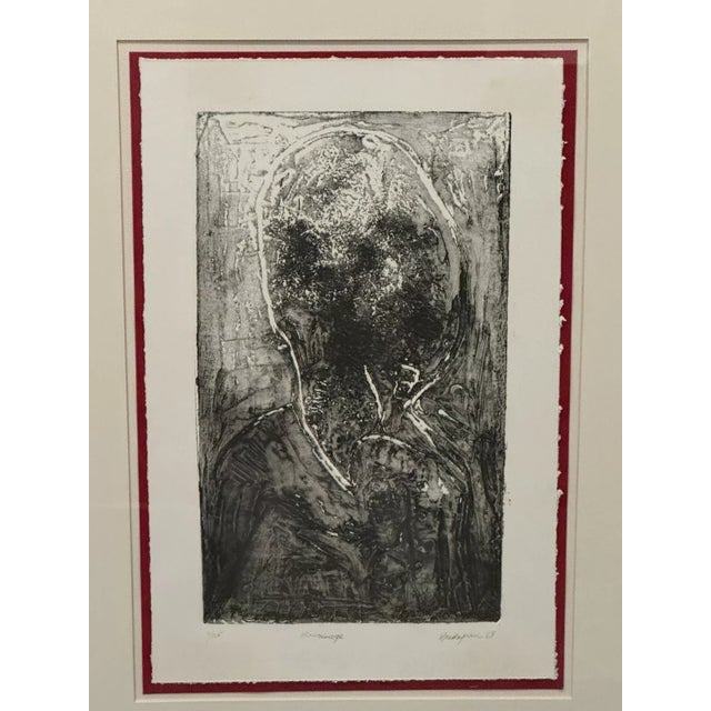 Overview: Up for sale is an incredible collograph print by Freida Vredaparis (1928-), a well-listed California artist,...