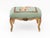 King Charles Cavalier Spaniel Motif Needlepoint Foot Stool, 1974, on painted carved wood legs, signed "PC" and dated lower...