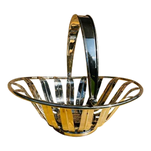 Vintage Mid Century Modern Silver Plated Fruit Basket