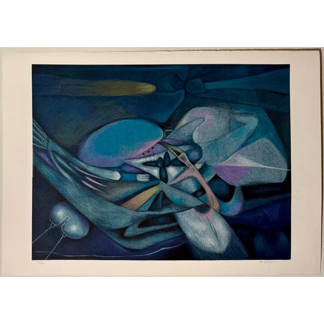 Rafael Soriano, Large Cuban Master Lithograph Abstract Biomorphic Serigraph Print Rafael Soriano, c.1990 For Sale - Image 9 of 9