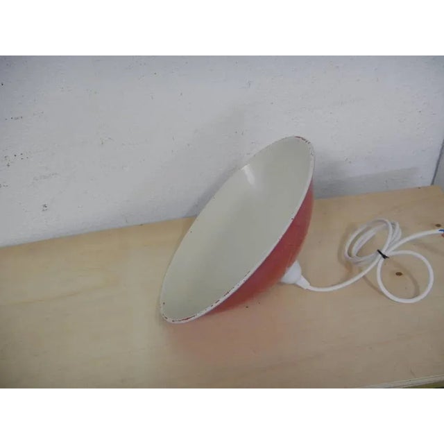 1980s Red Enameled Metal Lamps, 1980s For Sale - Image 5 of 9