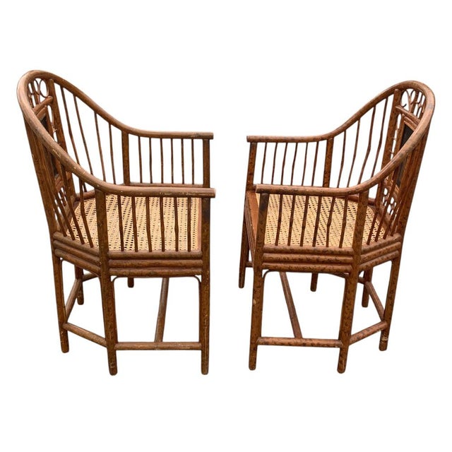 Brighton Pavilion Faux Bamboo Chairs, Set of 2 For Sale - Image 12 of 14