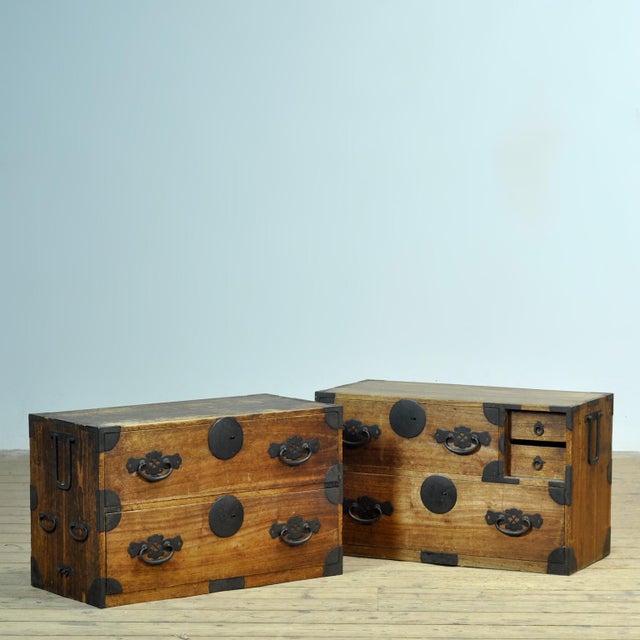 Wood Japanese Tansu Chest of Drawers, 1870s For Sale - Image 7 of 14